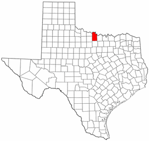 Texas Map showing Clay County