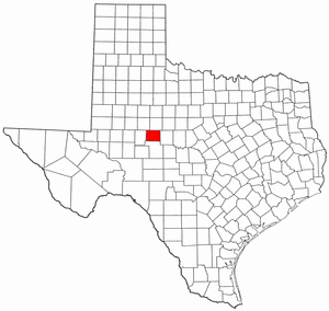 Texas Map showing Coke County