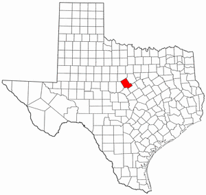 Texas Map showing Comanche County