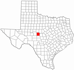 Texas Map showing Concho County