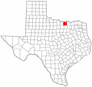 Texas Map showing Cooke County