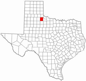Texas Map showing Cottle County