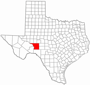 Texas Map showing Crockett County