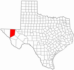 Texas Map showing Culberson County