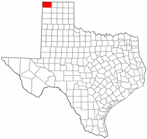 Texas Map showing Dallam County