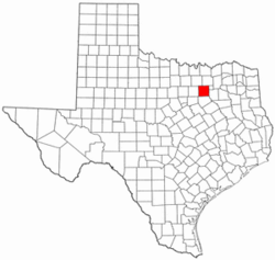 Texas Map showing Dallas County