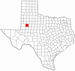 Texas Map showing Dawson County