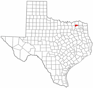 Texas Map showing Delta County