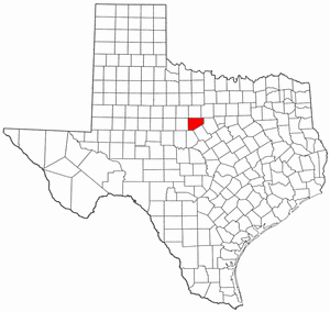 Texas Map showing Eastland County