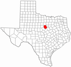 Texas Map showing Erath County