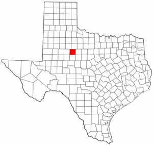 Texas Map showing Fisher County