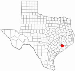 Texas Map showing Fort Bend County