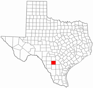 Texas Map showing Frio County