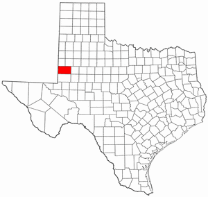 Texas Map showing Gaines County