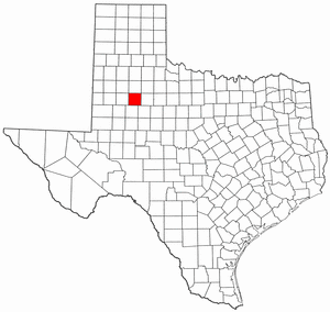 Texas Map showing Garza County