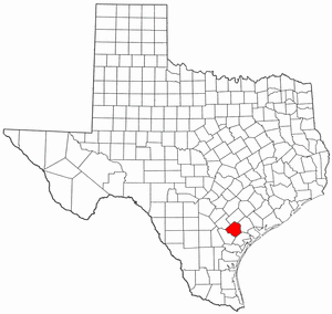 Texas Map showing Goliad County
