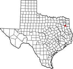 Texas Map showing Gregg County