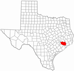 Texas Map showing Harris County