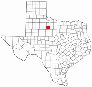 Texas Map showing Haskell County