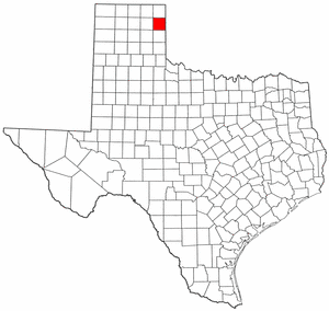 Texas Map showing Hemphill County