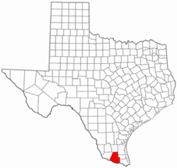 Texas Map showing Hidalgo County