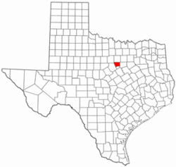 Texas Map showing Hood County