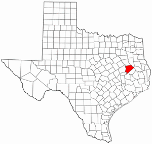 Texas Map showing Houston County