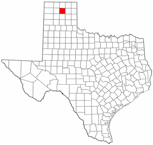 Texas Map showing Hutchinson County