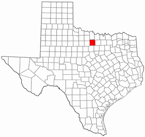 Texas Map showing Jack County