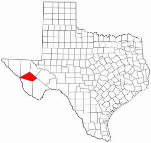 Texas Map showing Jeff Davis County