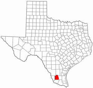 Texas Map showing Jim Hogg County
