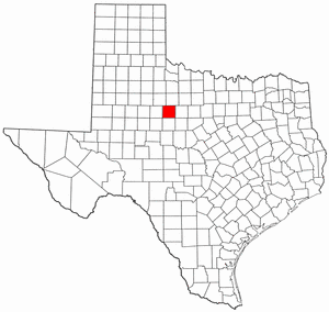 Texas Map showing Jones County
