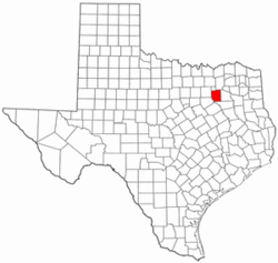 Texas Map showing Kaufman County