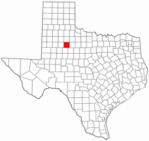 Texas Map showing Kent County