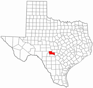 Texas Map showing Kerr County