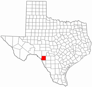 Texas Map showing Kinney County