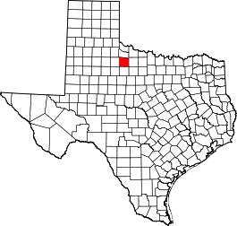 Texas Map showing Knox County