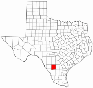 Texas Map showing La Salle County