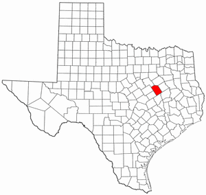 Texas Map showing Limestone County