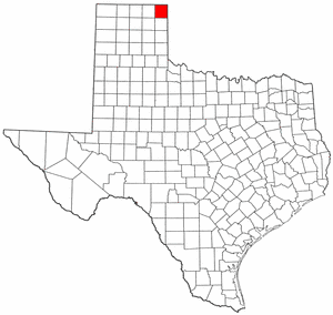 Texas Map showing Lipscomb County