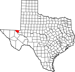 Texas Map showing Loving County