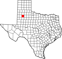 Texas Map showing Lubbock County