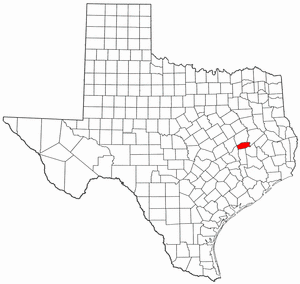 Texas Map showing Madison County