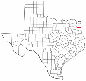 Texas Map showing Marion County