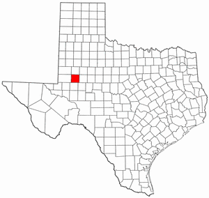 Texas Map showing Martin County