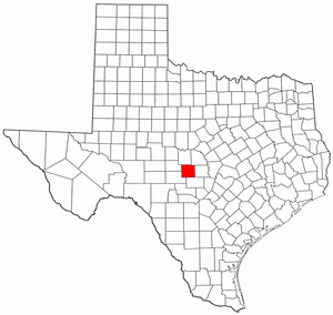 Texas Map showing Mason County