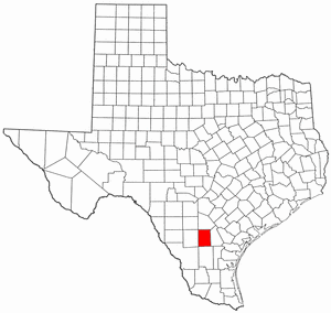 Texas Map showing McMullen County