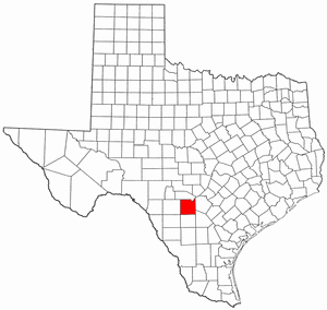 Texas Map showing Medina County