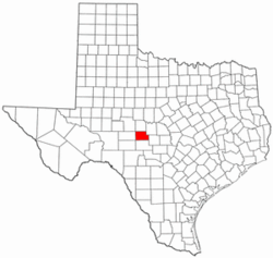 Texas Map showing Menard County