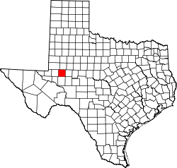 Texas Map showing Midland County